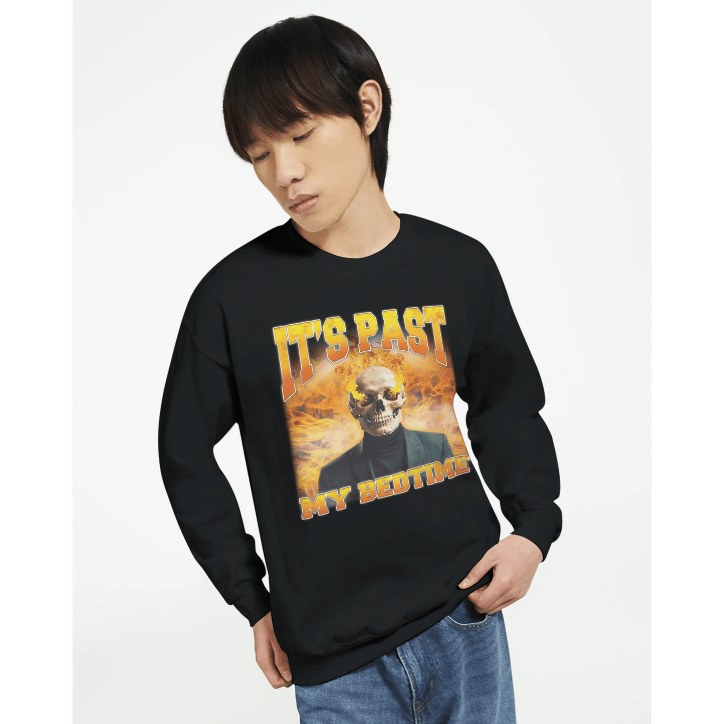 'Its Past My Bed Time' Unisex Crewneck Sweatshirt | Gildan® 18000 Meme T-Shirt | StalBea
