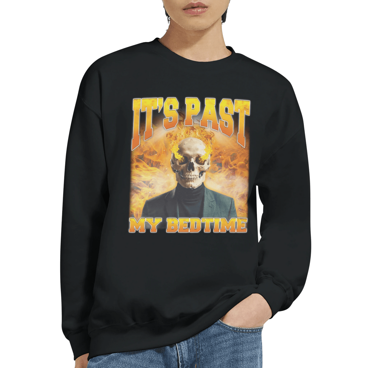 'Its Past My Bed Time' Unisex Crewneck Sweatshirt | Gildan® 18000 Meme T-Shirt | StalBea