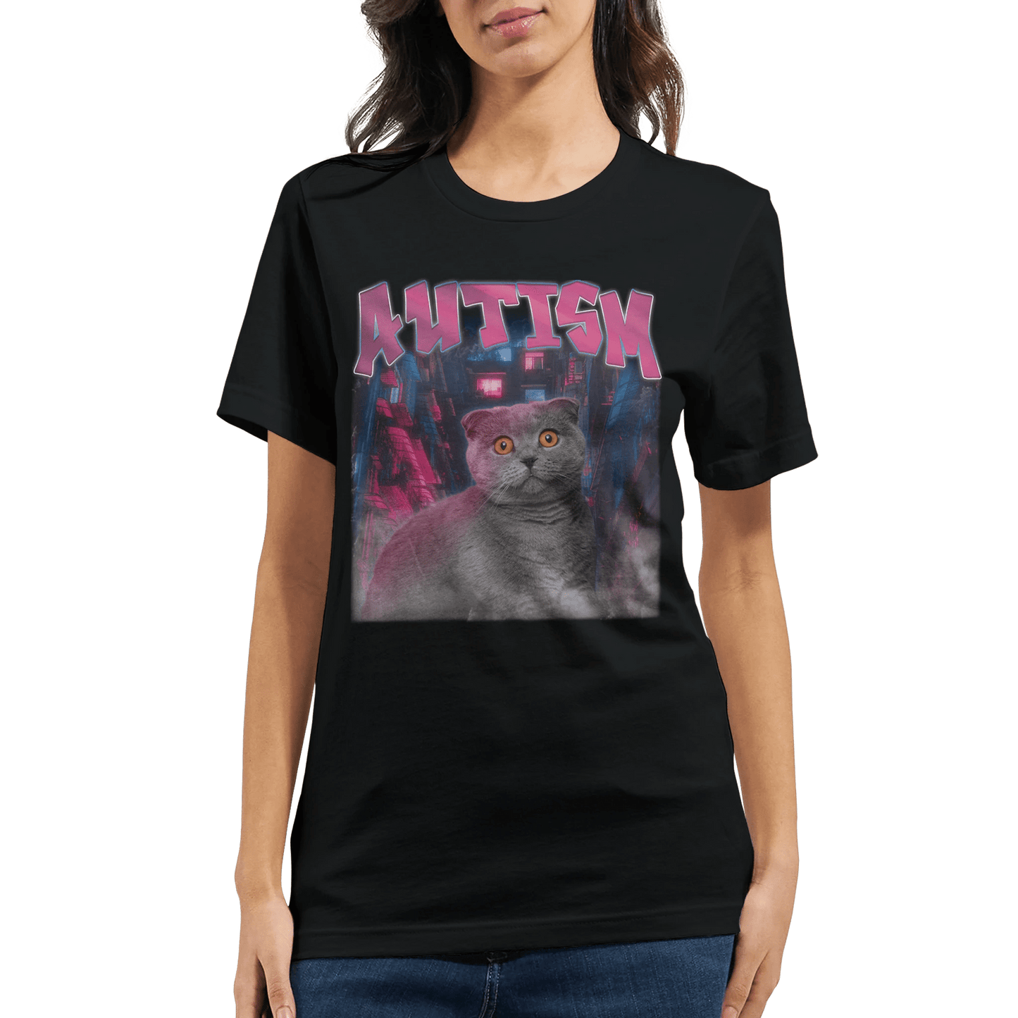 'Autism' Crewneck T-shirt Meme T-Shirt | StalBea