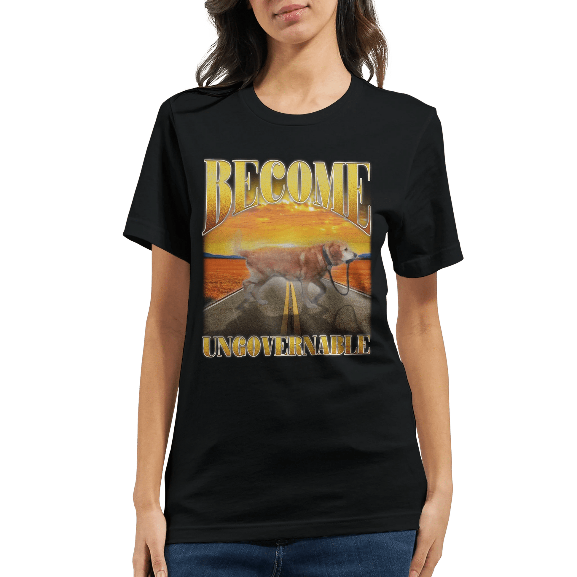 'Become Ungovernable' Unisex Crewneck T-shirt Meme T-Shirt | StalBea