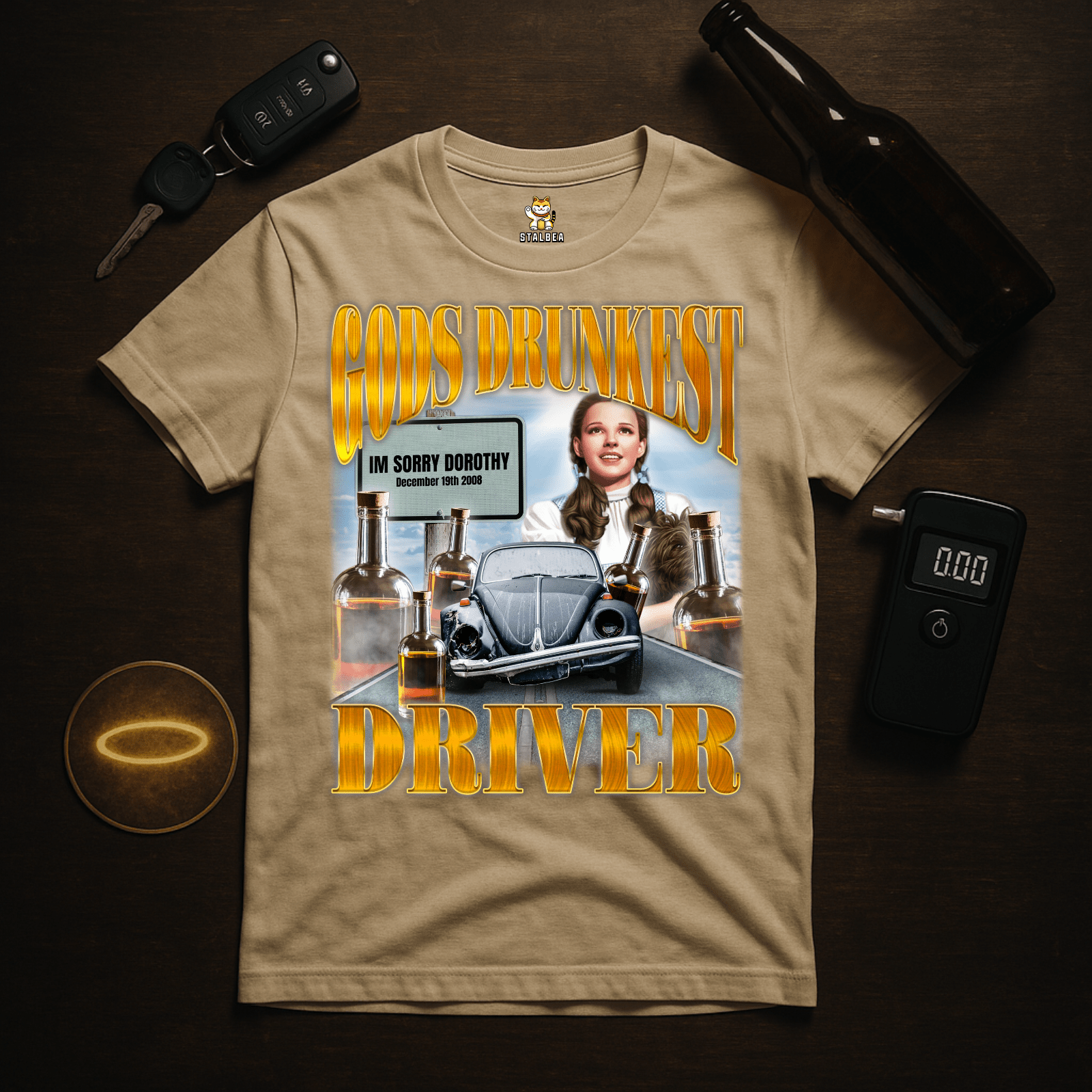'God’s Drunkest Driver' Unisex Crewneck T-shirt Meme T-Shirt | StalBea