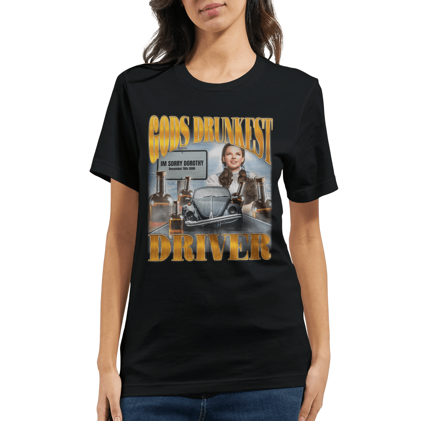 'God’s Drunkest Driver' Unisex Crewneck T-shirt Meme T-Shirt | StalBea